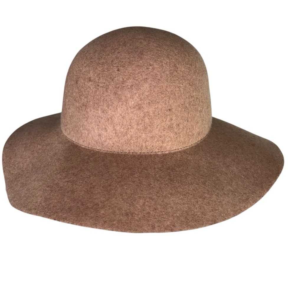 American Eagle Wool Hat Floppy Camel Wide Brim Tan Boho Retro